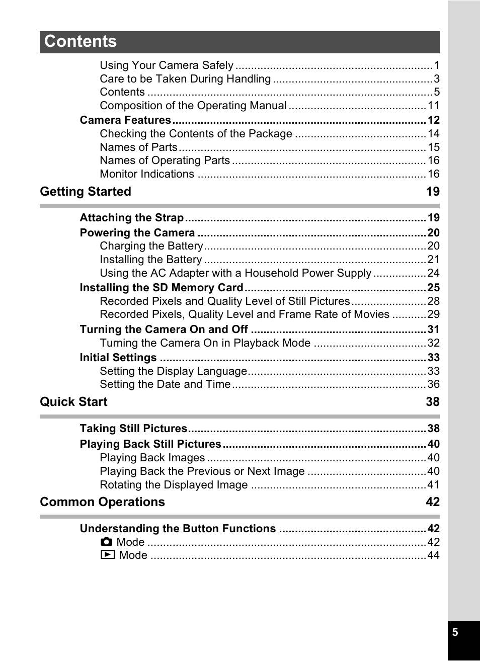 Pentax Optio M30 User Manual | Page 7 / 188