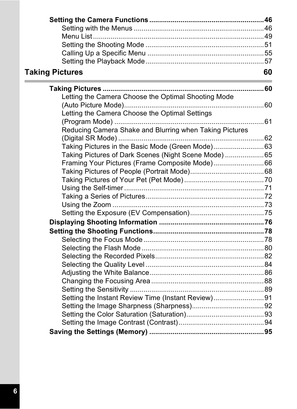 Pentax Optio M30 User Manual | Page 8 / 188