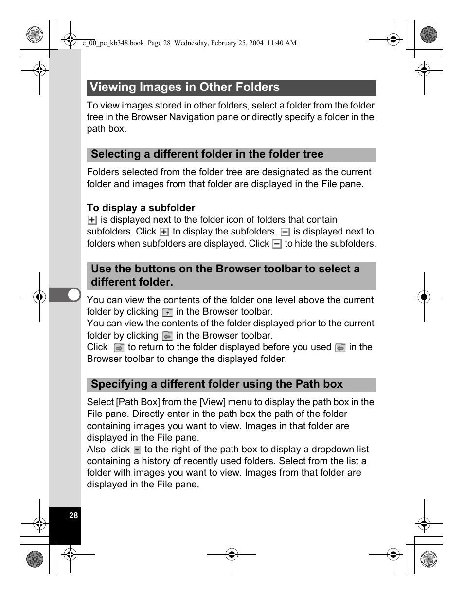 Viewing images in other folders | Pentax OPTIO S40 User Manual | Page 30 / 48