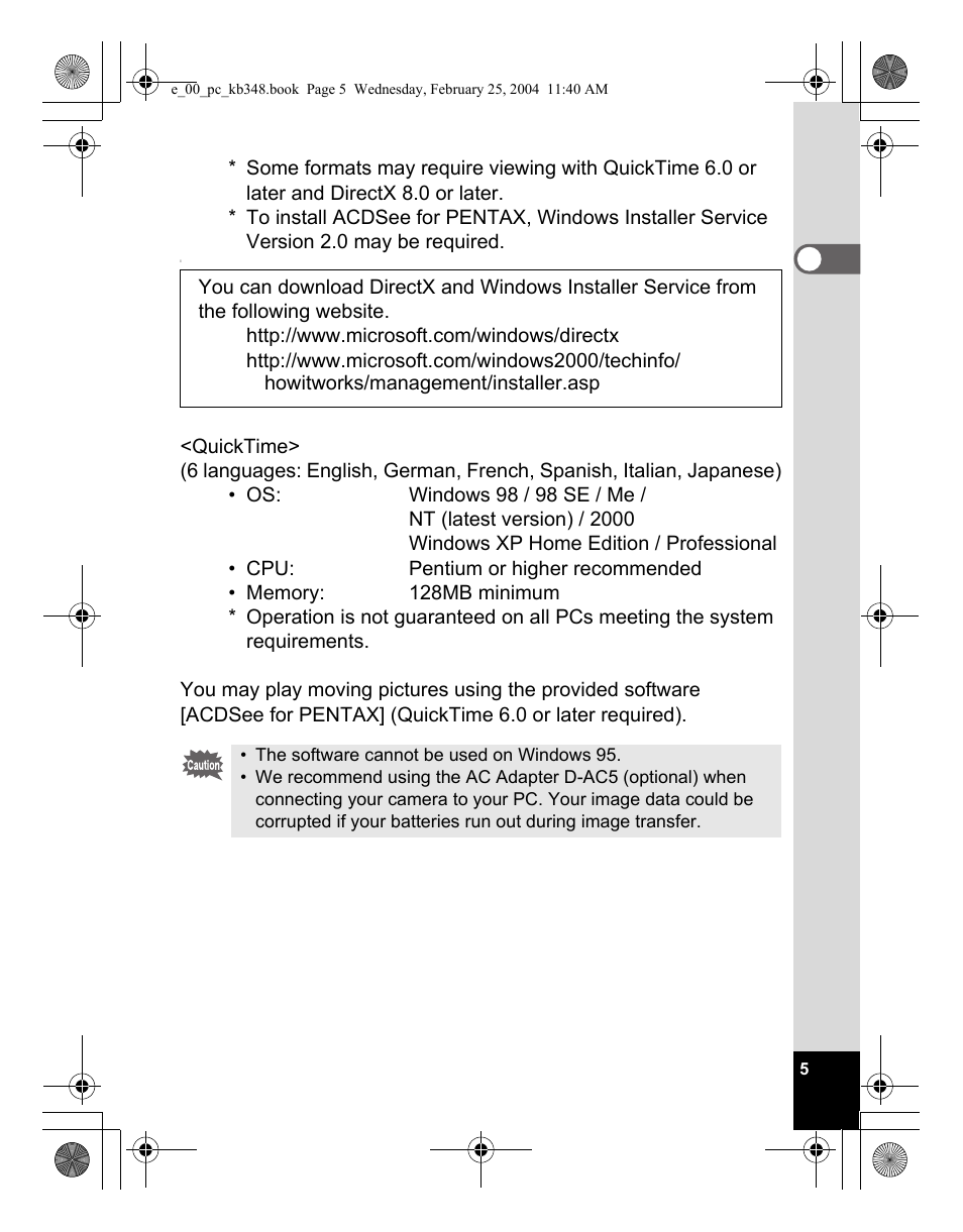 Pentax OPTIO S40 User Manual | Page 7 / 48