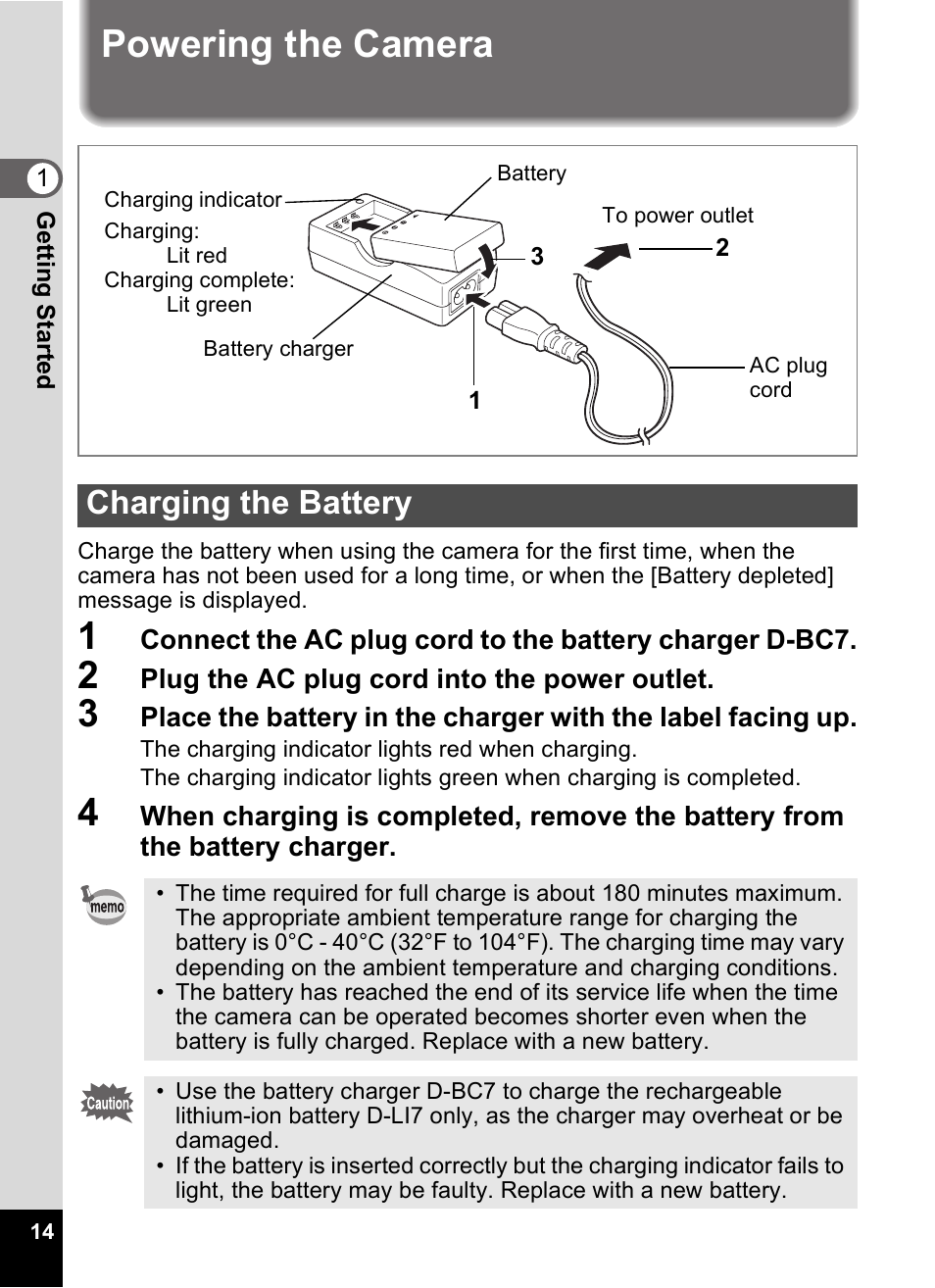 Powering the camera, Charging the battery | Pentax Optio Digital Camera 750Z User Manual | Page 16 / 200