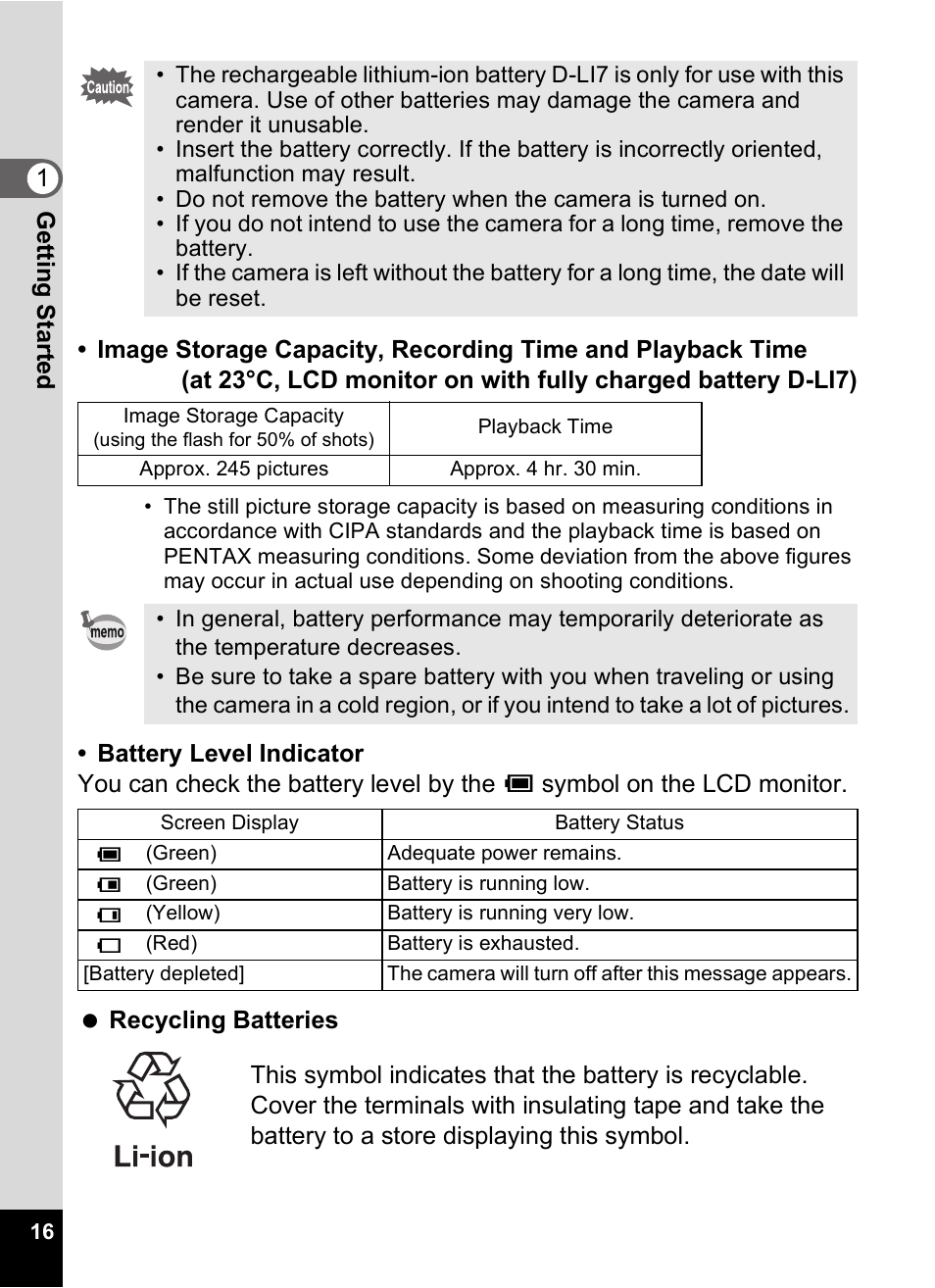 Pentax Optio Digital Camera 750Z User Manual | Page 18 / 200