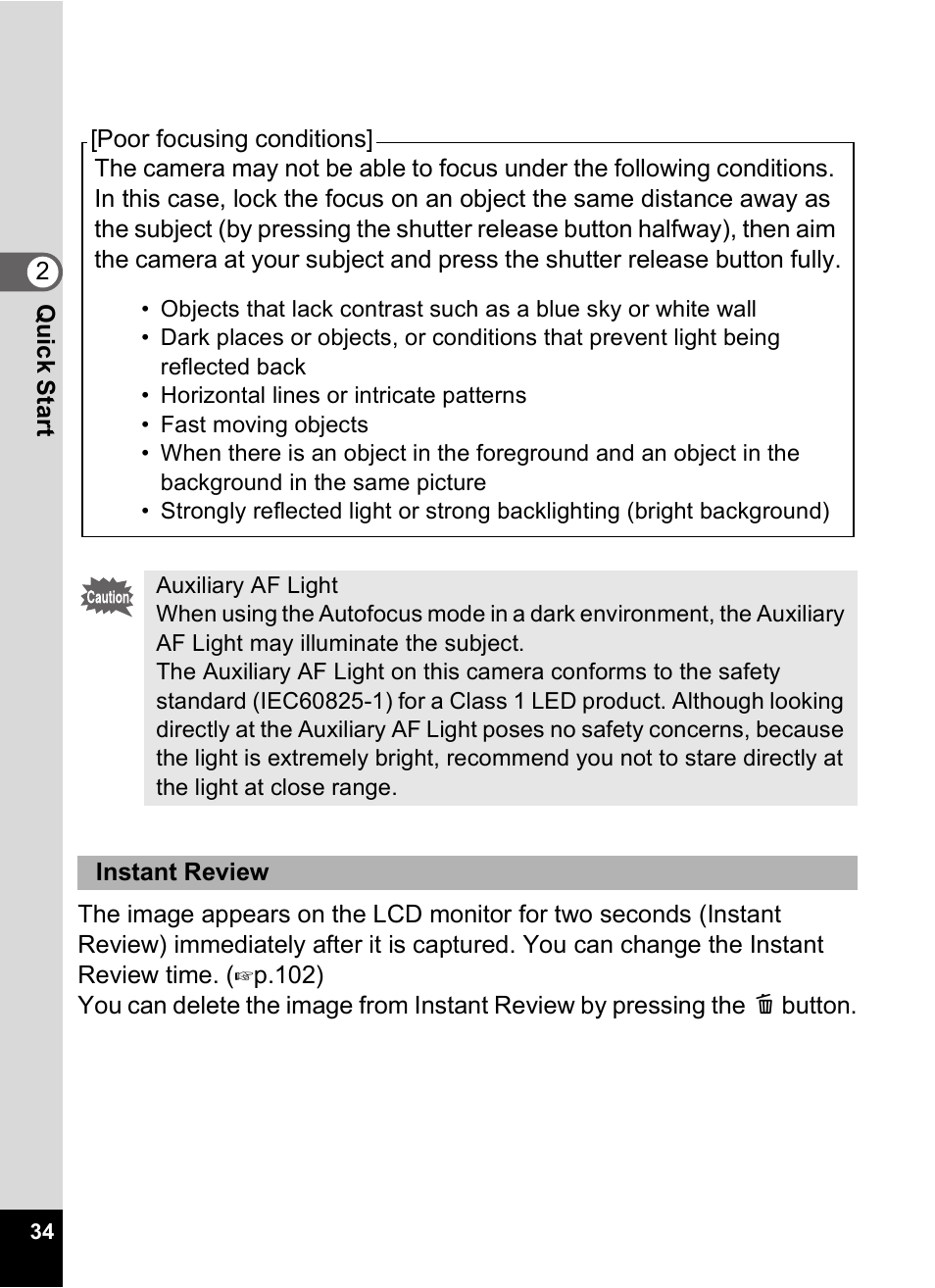 Pentax Optio Digital Camera 750Z User Manual | Page 36 / 200