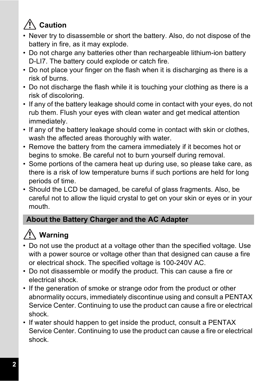 Pentax Optio Digital Camera 750Z User Manual | Page 4 / 200