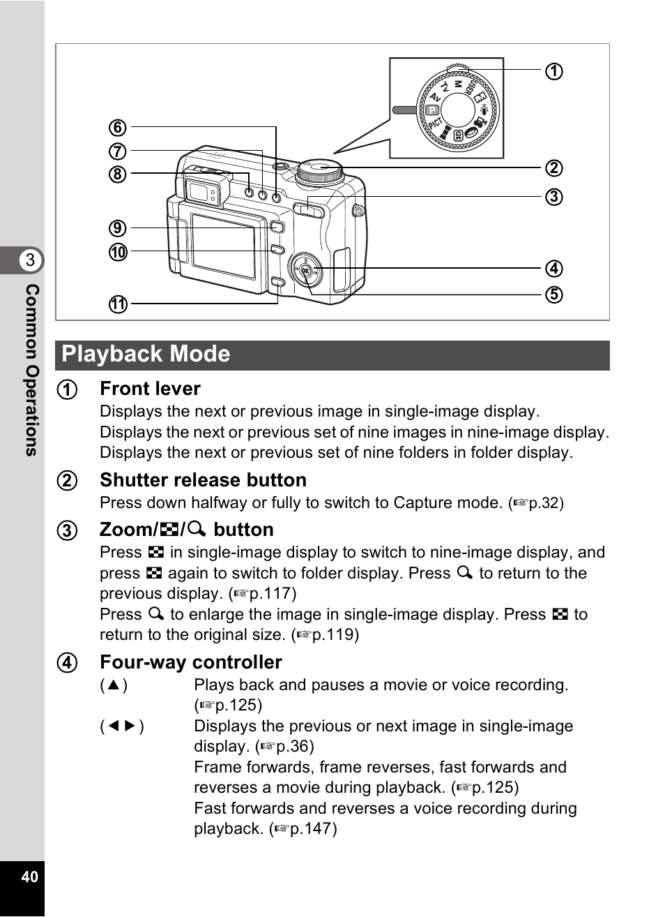 Playback mode | Pentax Optio Digital Camera 750Z User Manual | Page 42 / 200