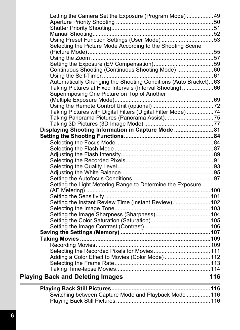 Pentax Optio Digital Camera 750Z User Manual | Page 8 / 200