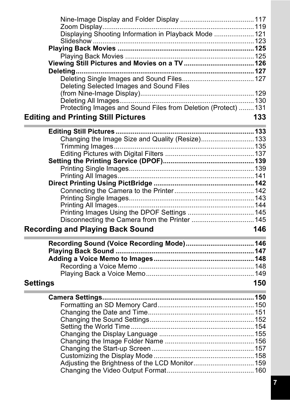 Pentax Optio Digital Camera 750Z User Manual | Page 9 / 200