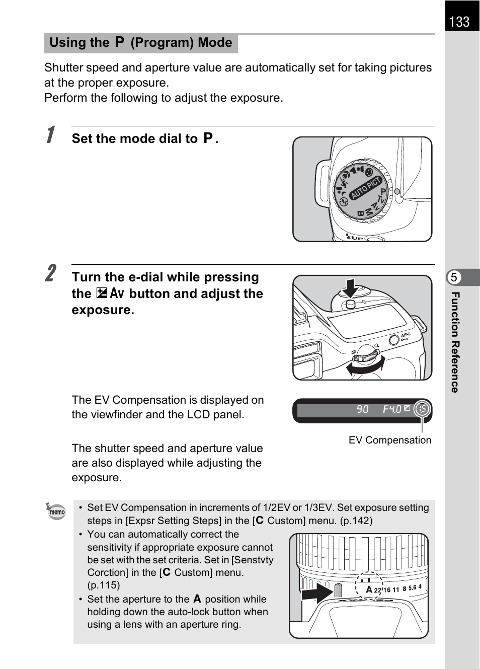 P.133), P.133 | Pentax *ist IST DS User Manual | Page 135 / 208