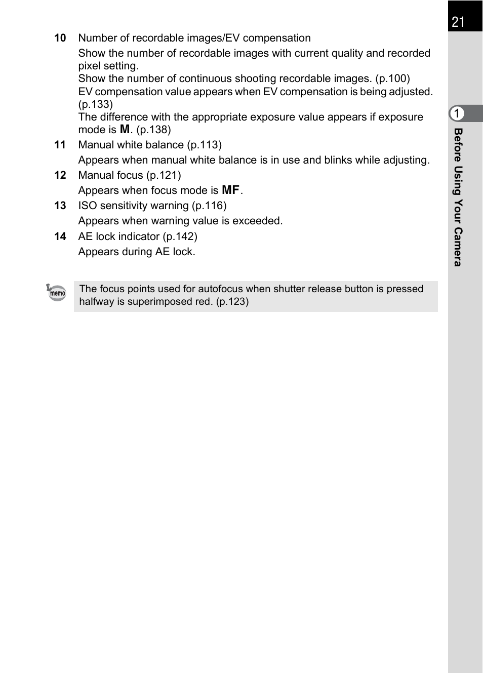 Pentax *ist IST DS User Manual | Page 23 / 208