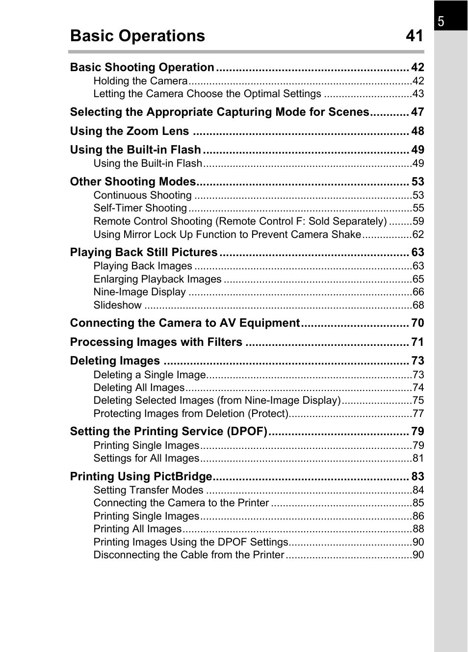 Basic operations 41 | Pentax *ist IST DS User Manual | Page 7 / 208