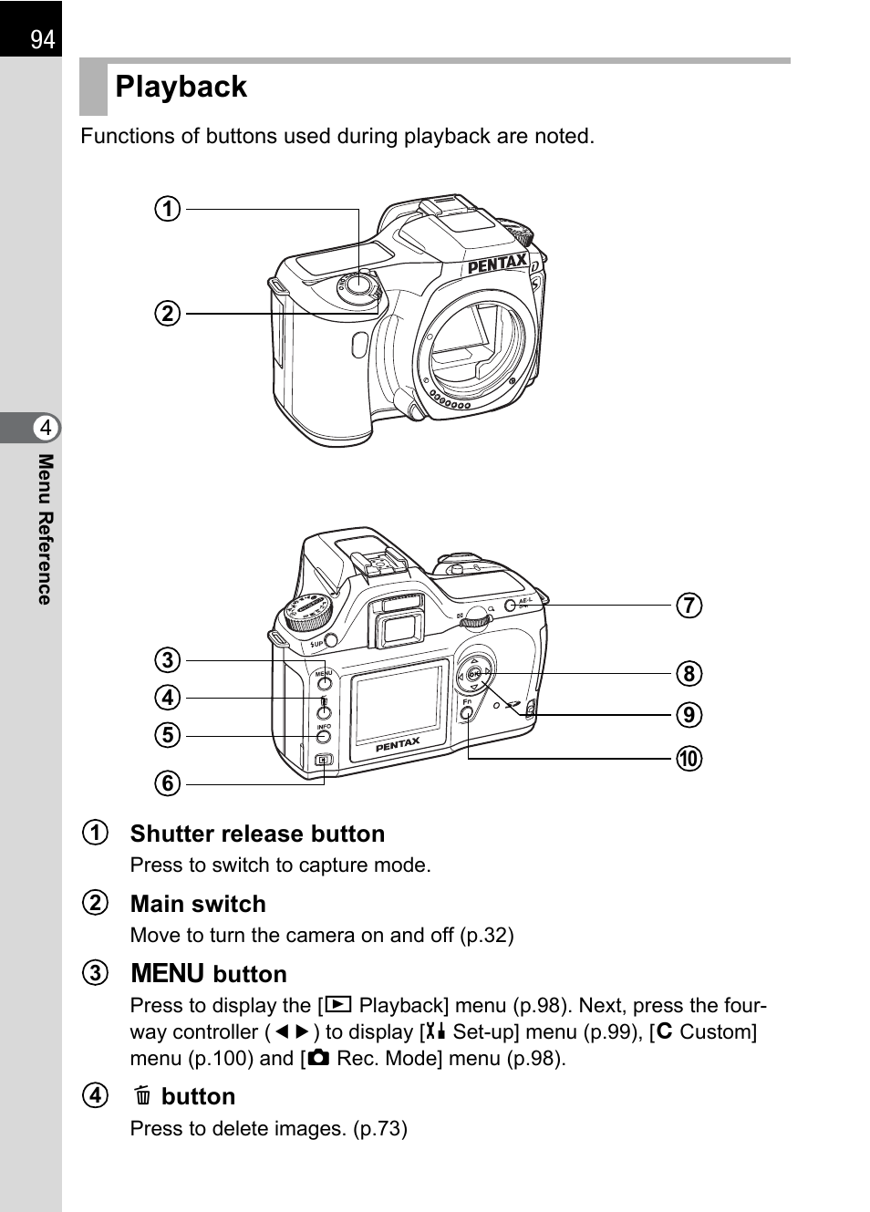 Playback | Pentax *ist IST DS User Manual | Page 96 / 208