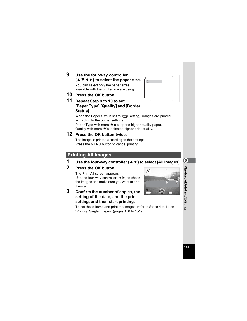 Printing all images | Pentax OPTIO A40 User Manual | Page 153 / 215