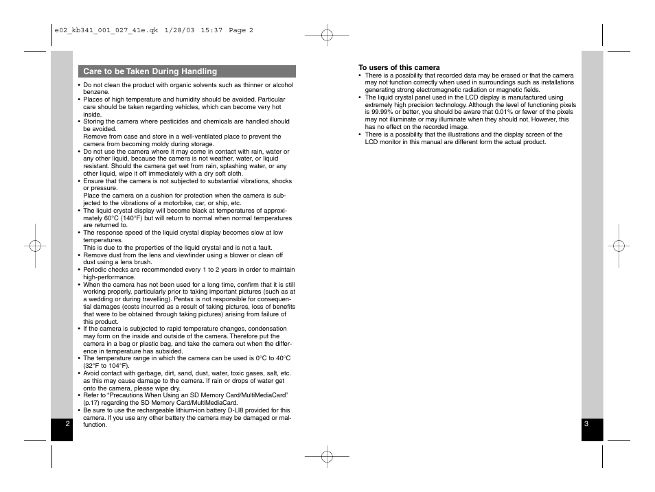 Pentax Optio S User Manual | Page 4 / 36