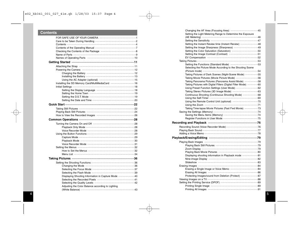 Pentax Optio S User Manual | Page 5 / 36