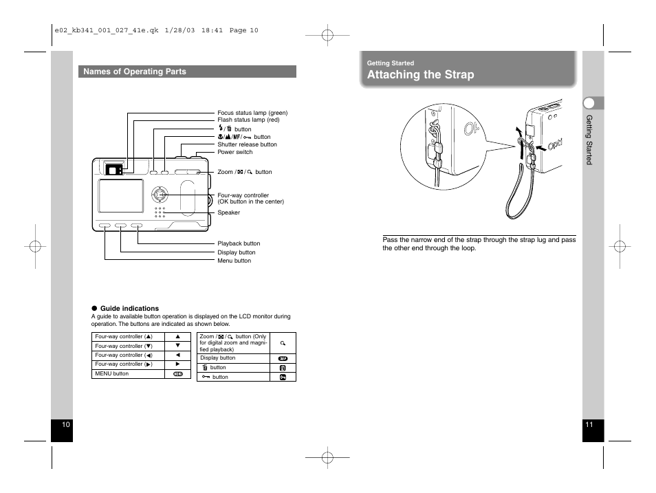 Attaching the strap | Pentax Optio S User Manual | Page 8 / 36