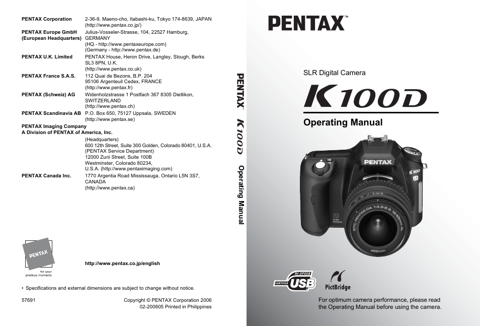 Pentax K100D User Manual | 220 pages