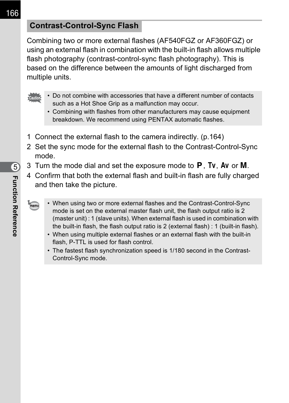 Contrast-control-sync flash | Pentax K100D User Manual | Page 168 / 220