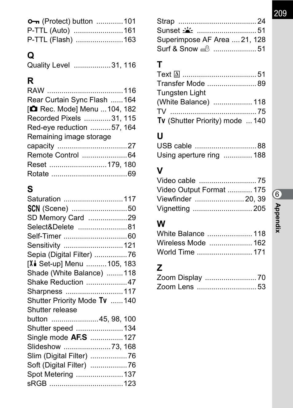 Pentax K100D User Manual | Page 211 / 220