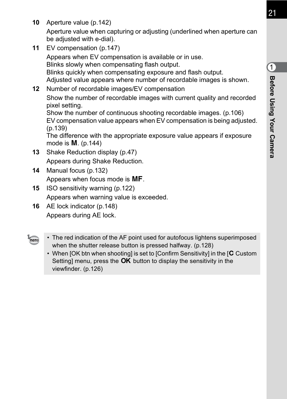 Pentax K100D User Manual | Page 23 / 220