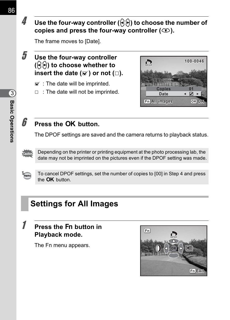 Settings for all images | Pentax K100D User Manual | Page 88 / 220