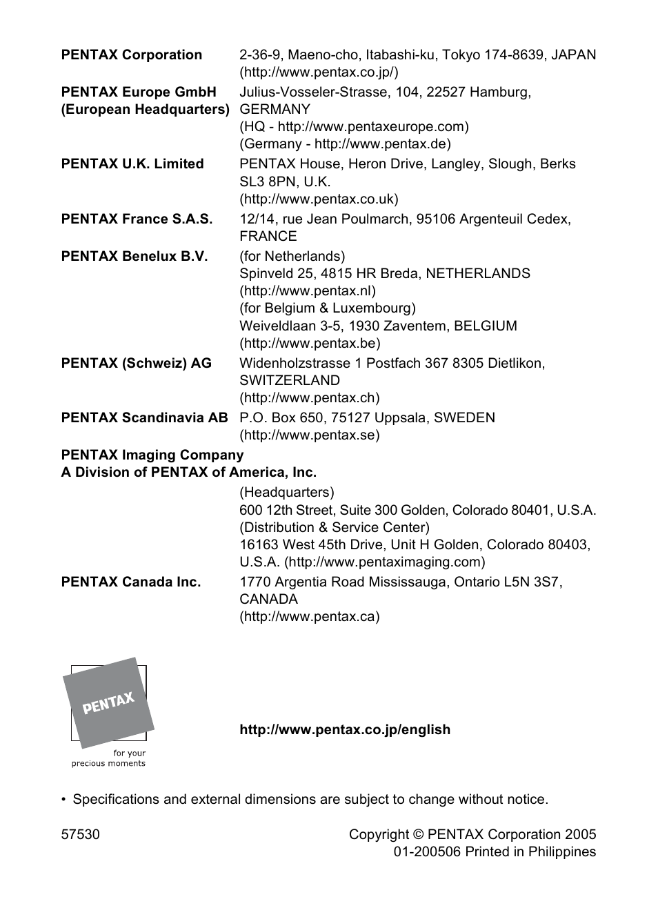 Pentax 2.1 User Manual | Page 104 / 104