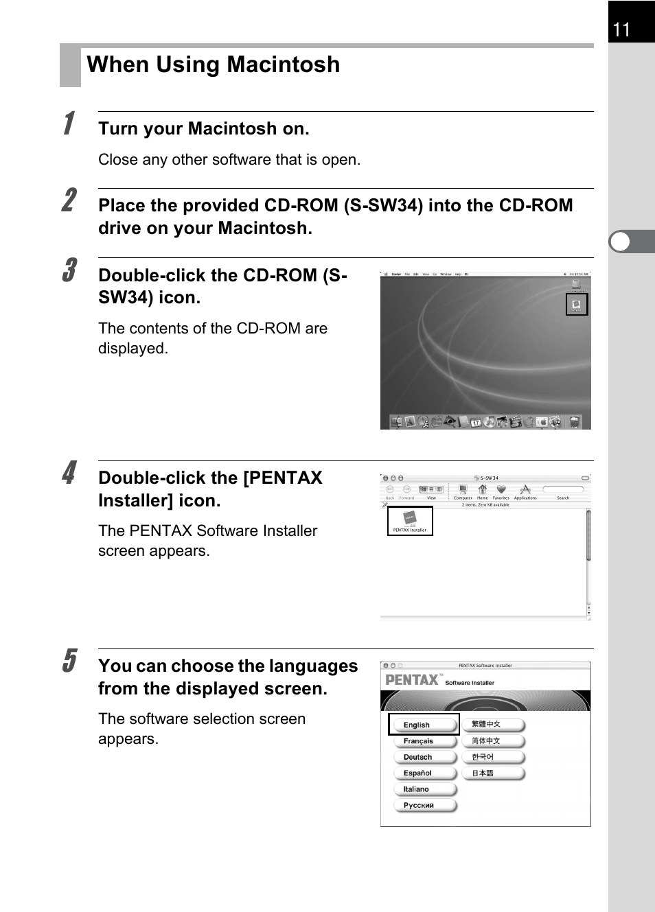 When using macintosh | Pentax 2.1 User Manual | Page 13 / 104