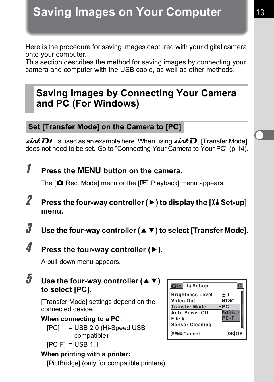 Saving images on your computer | Pentax 2.1 User Manual | Page 15 / 104