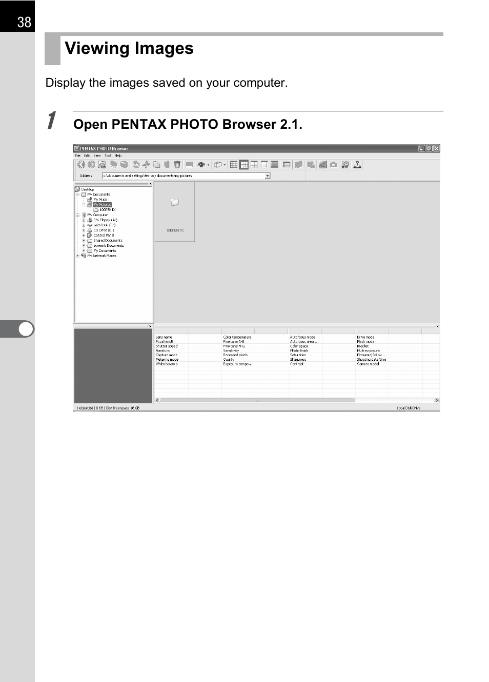 Viewing images, P.38), P.38 | Pentax 2.1 User Manual | Page 40 / 104