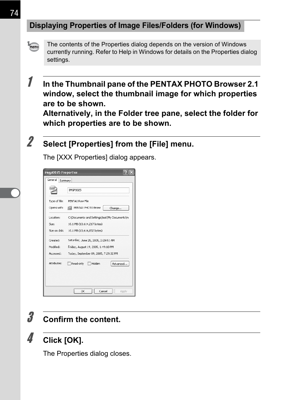 P.74) | Pentax 2.1 User Manual | Page 76 / 104