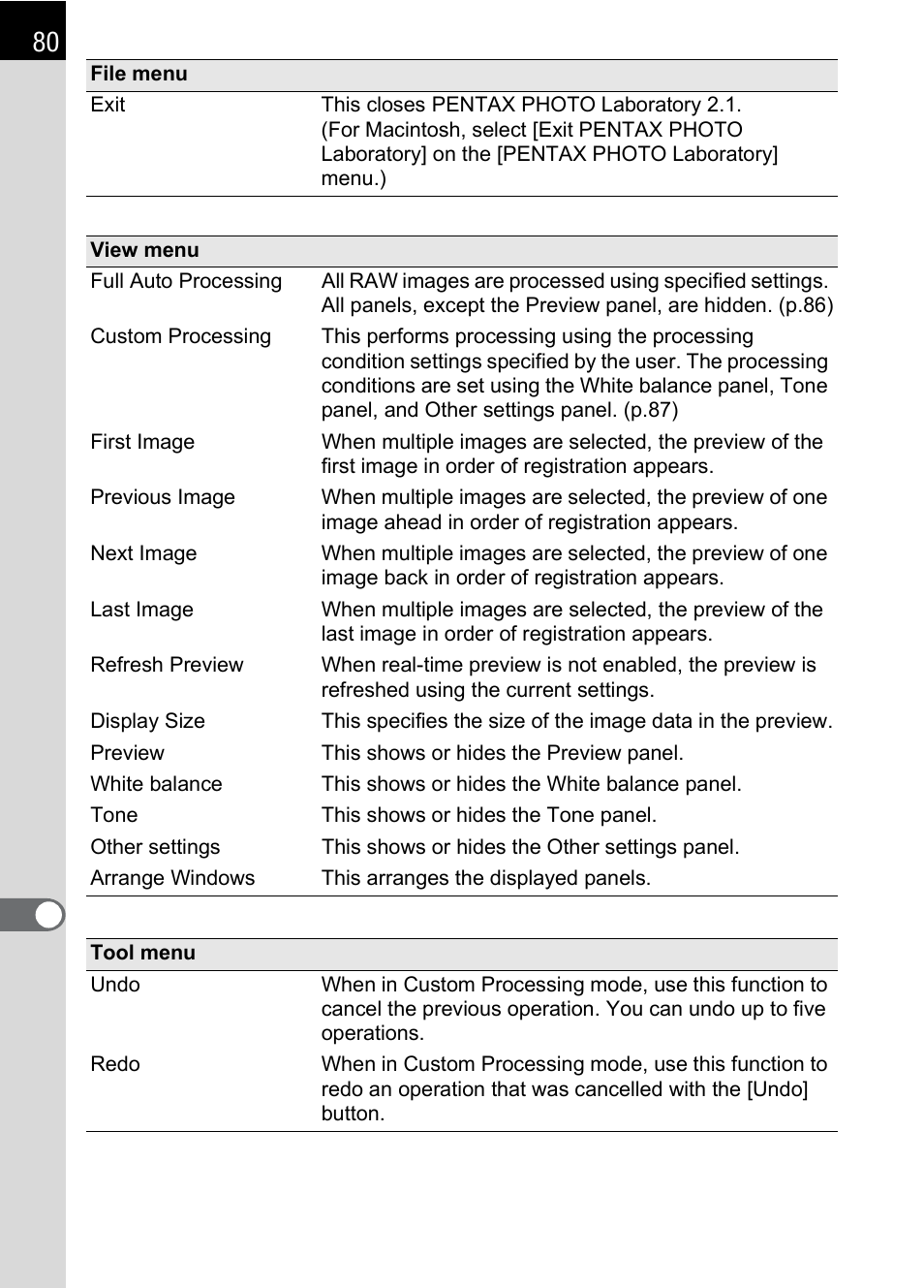 Pentax 2.1 User Manual | Page 82 / 104