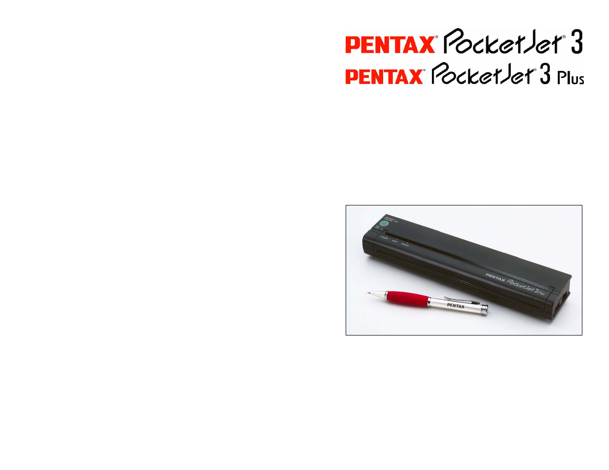 Pentax PocketJet 3 User Manual | 82 pages