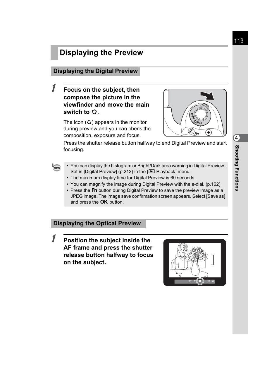 Displaying the preview | Pentax K200D User Manual | Page 115 / 266