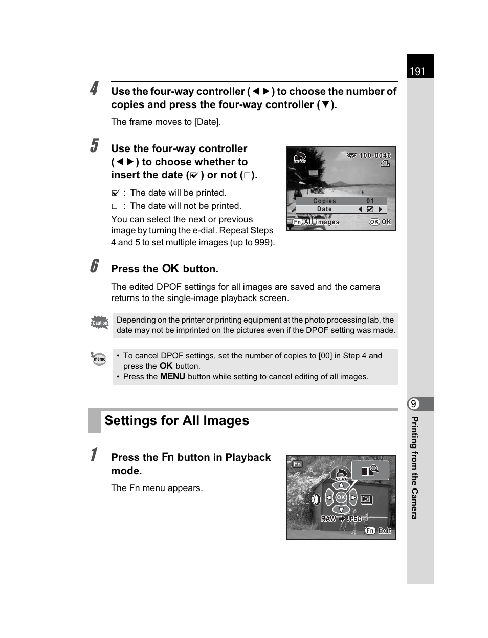 Settings for all images | Pentax K200D User Manual | Page 193 / 266