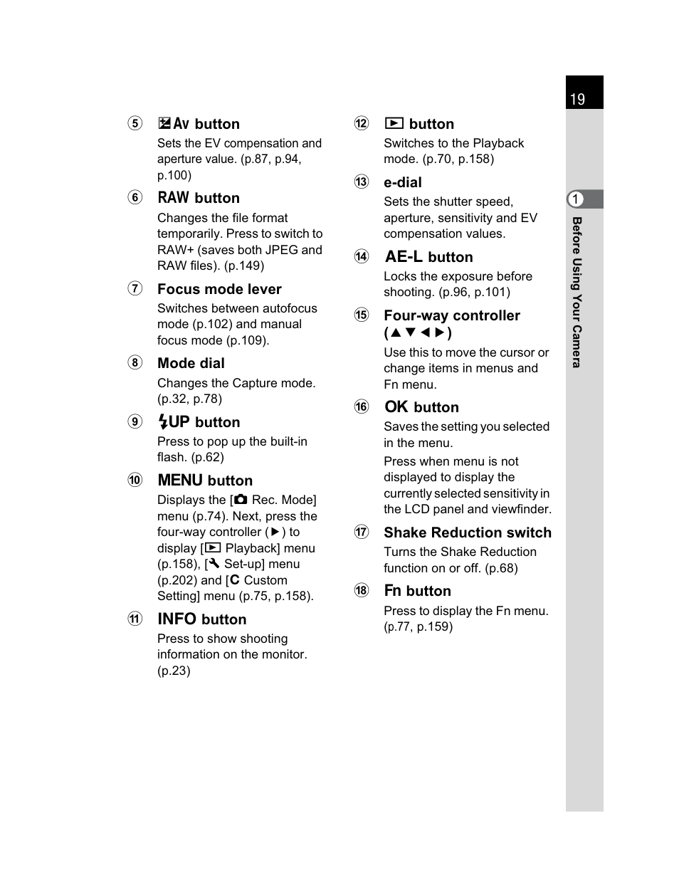 Pentax K200D User Manual | Page 21 / 266