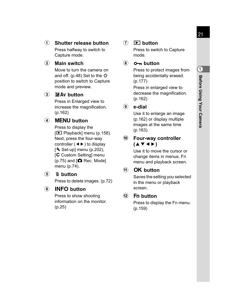 Pentax K200D User Manual | Page 23 / 266