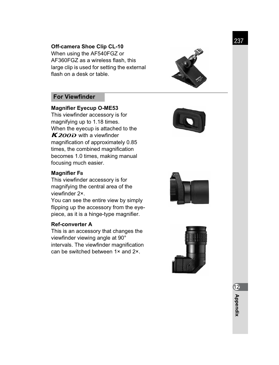 Pentax K200D User Manual | Page 239 / 266