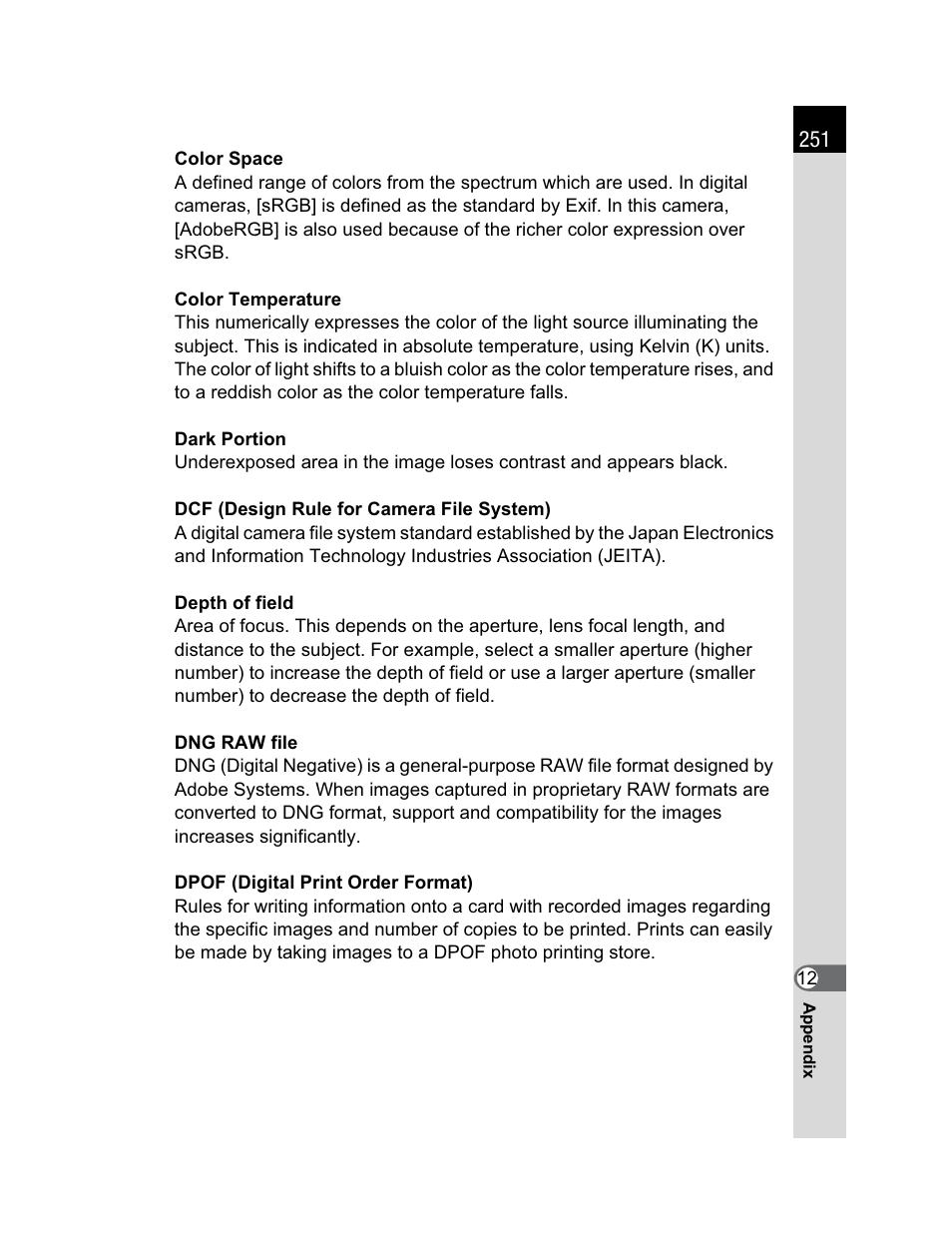 Pentax K200D User Manual | Page 253 / 266