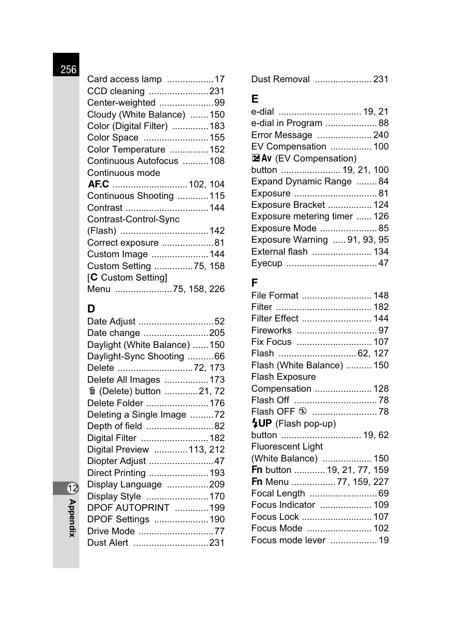 Pentax K200D User Manual | Page 258 / 266