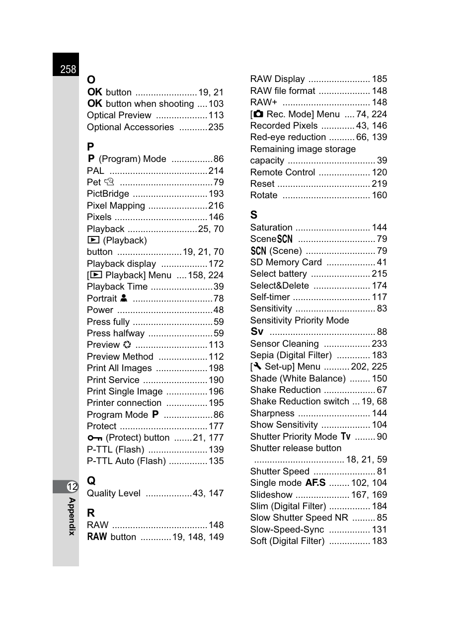 Pentax K200D User Manual | Page 260 / 266