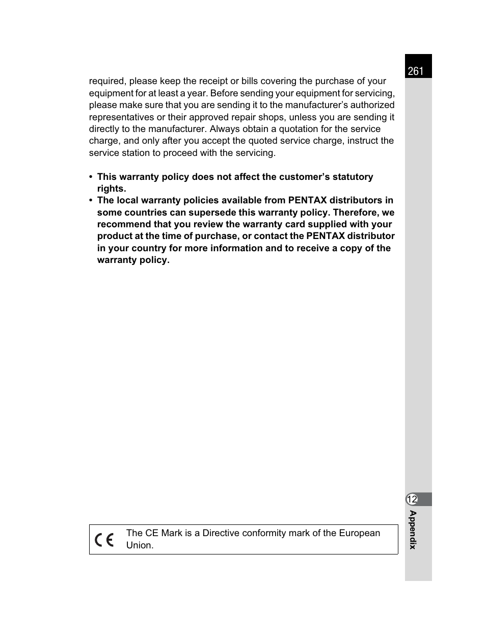 Pentax K200D User Manual | Page 263 / 266