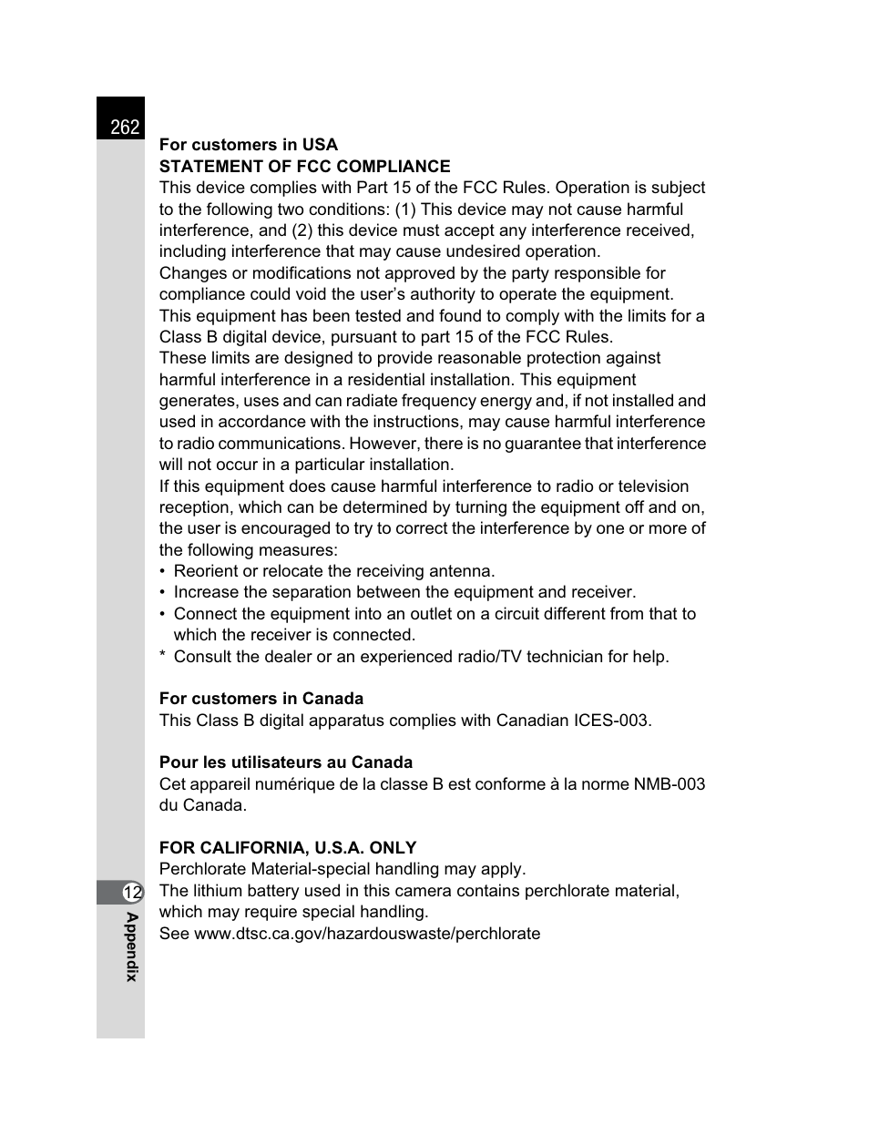 Pentax K200D User Manual | Page 264 / 266