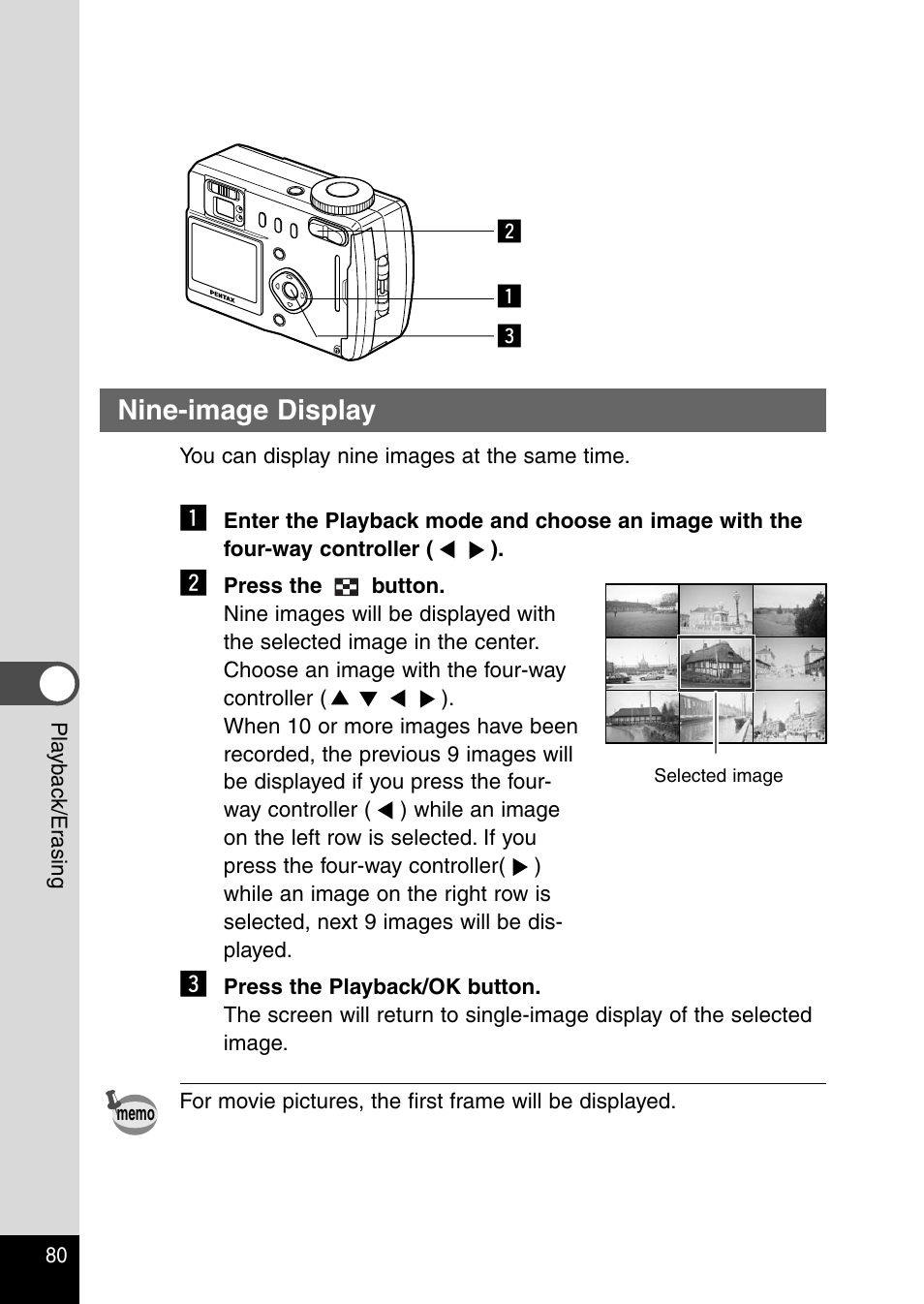 Nine-image display | Pentax Optio 330RS User Manual | Page 82 / 138