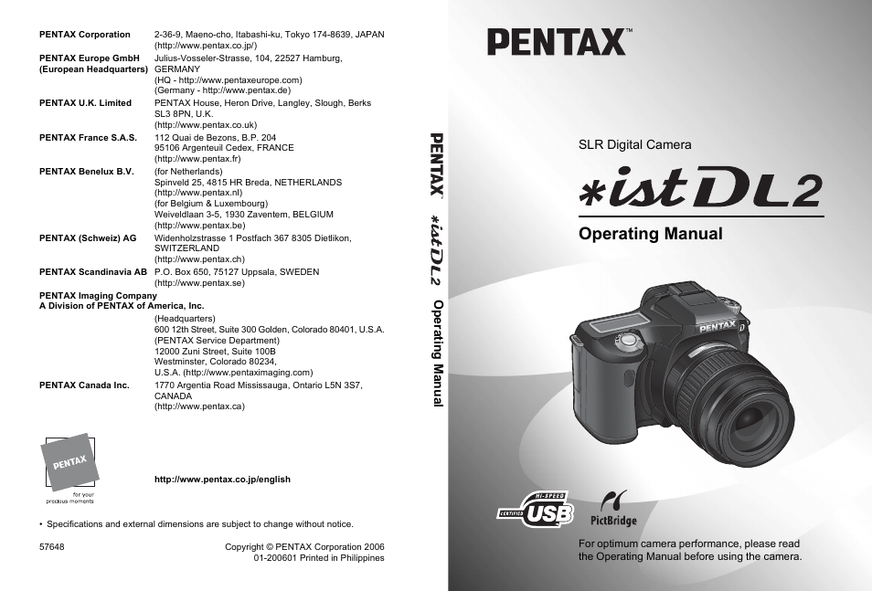 Pentax * istDL2 User Manual | 215 pages