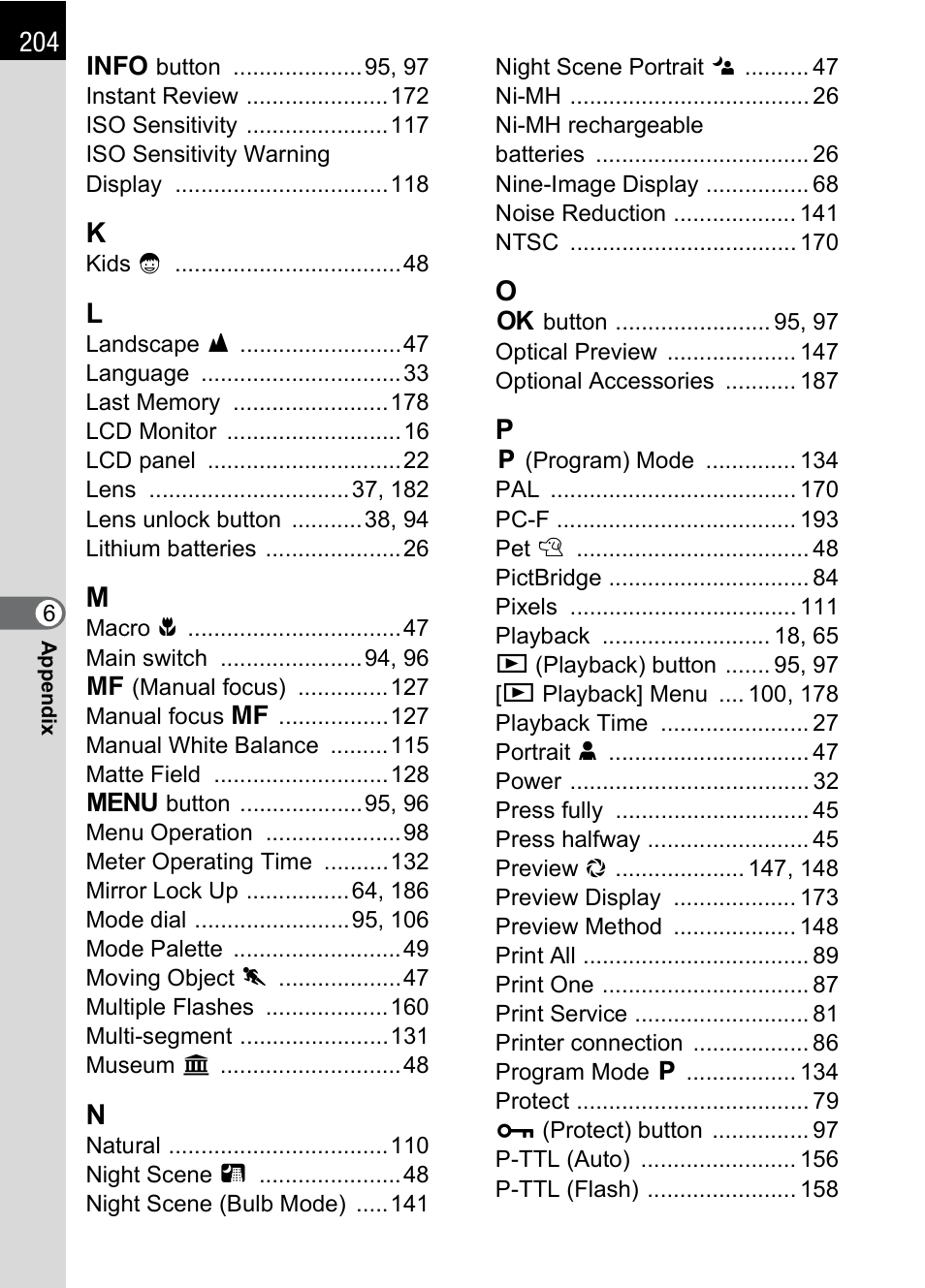 Pentax * istDL2 User Manual | Page 206 / 215