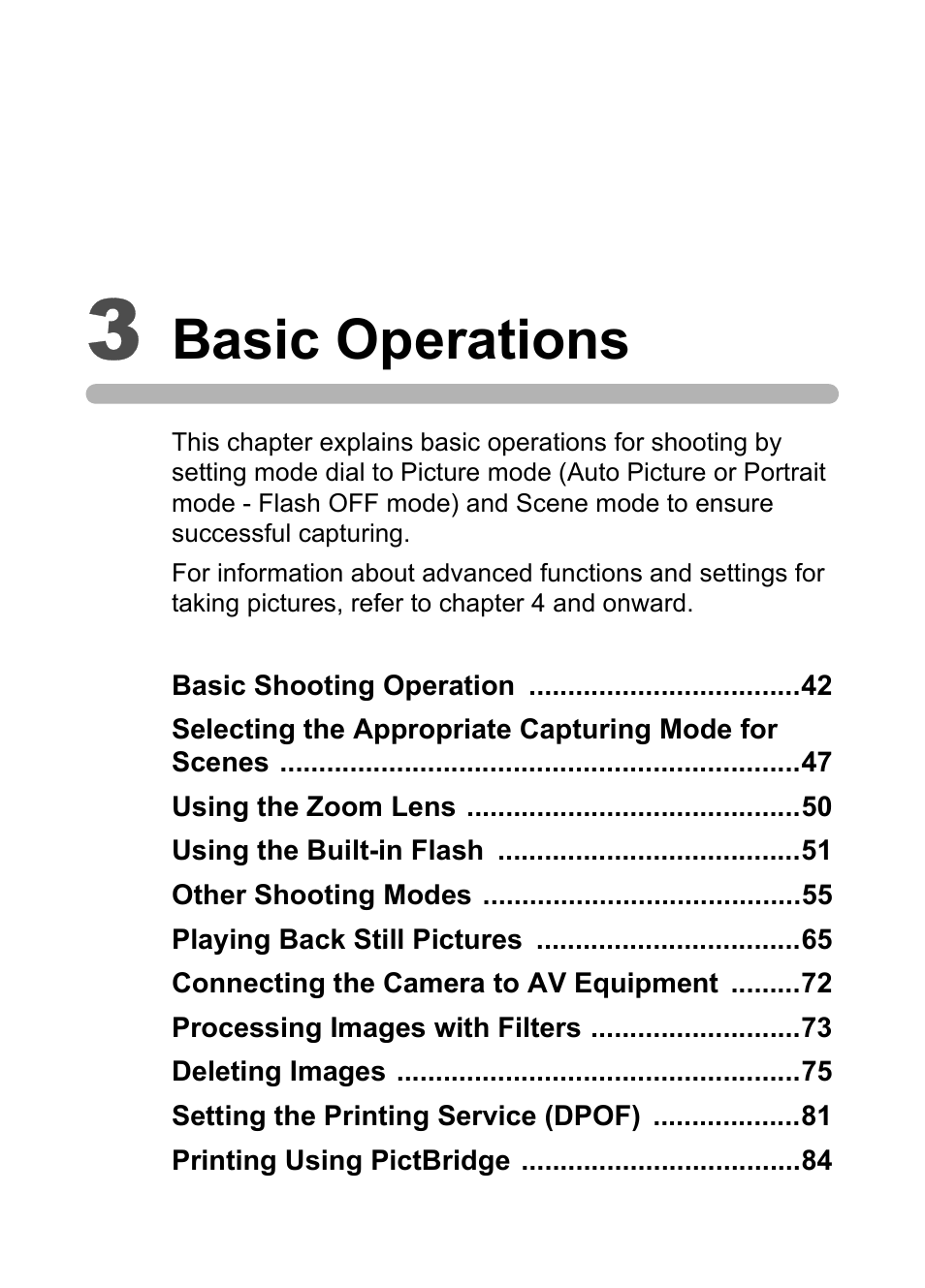 3 basic operations, Basic operations | Pentax * istDL2 User Manual | Page 43 / 215