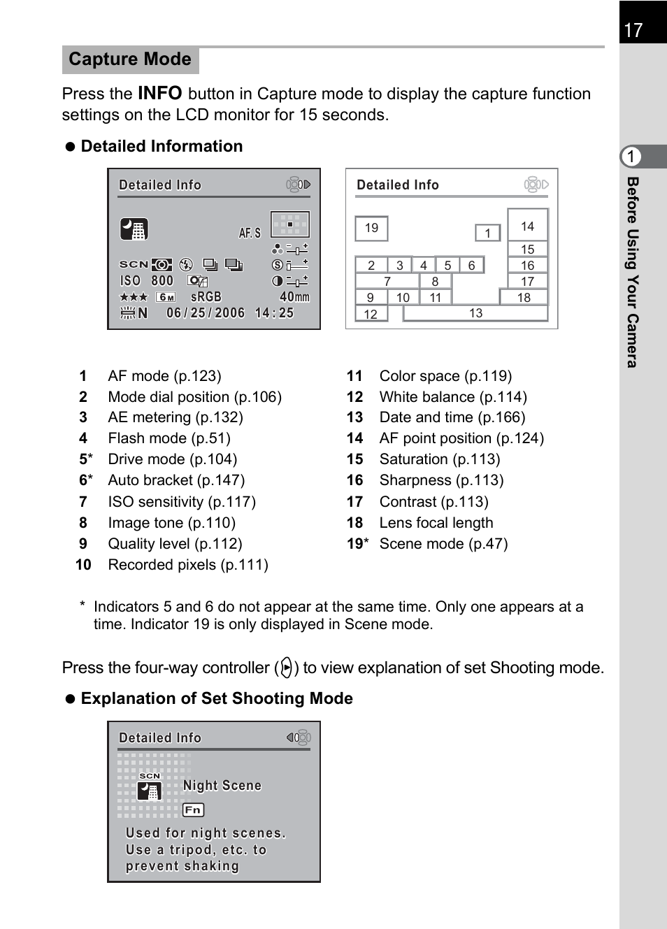 Capture mode | Pentax K110D User Manual | Page 19 / 216