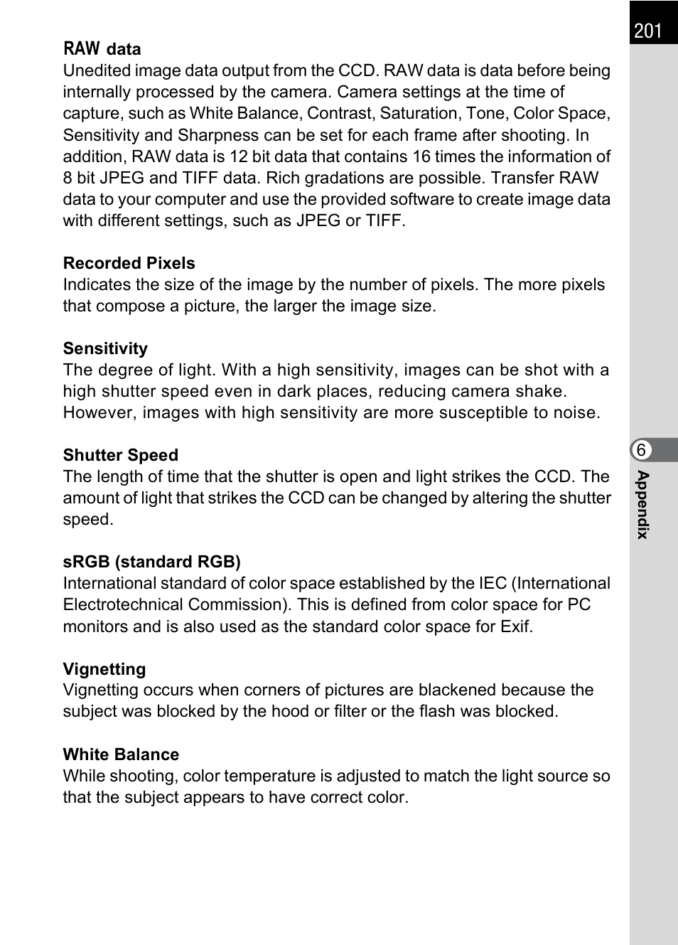 Pentax K110D User Manual | Page 203 / 216