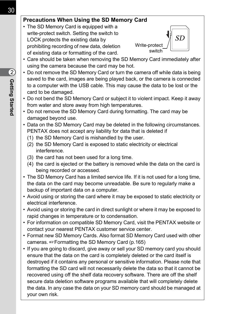 Pentax K110D User Manual | Page 32 / 216