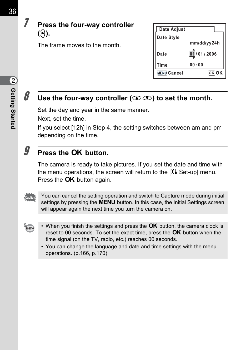 Pentax K110D User Manual | Page 38 / 216