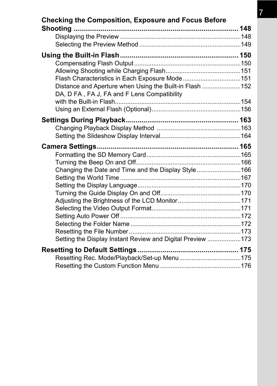 Pentax K110D User Manual | Page 9 / 216